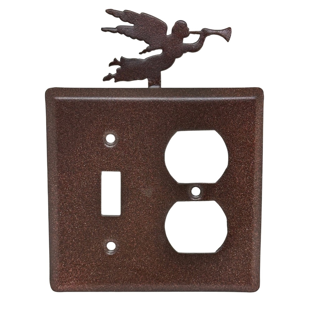 Unbranded Outlet Switch Plate Brown Angel Trumpet Rustic Metal Wall Cover Decor